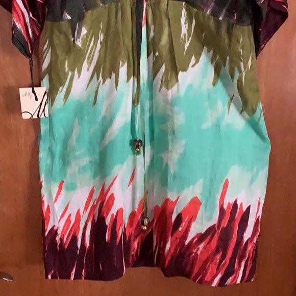 Milly Linen V-Neck Lace-up Back Dress - Picture 5 of 8